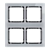 DECO Ramka modułowa 4 krotna (2 poziom, 2 pion) - efekt szkła (ramka szara; spód czarny)