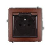 DECO Mechanizm gniazda bryzgoszczelnego z uziemieniem 2P+Z (klapka dymna, przesłony torów prądowych)