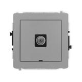 DECO Mechanizm gniazda antenowego pojedynczego TV, bez pola opisowego szary mat