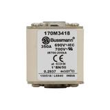 FUSE 350A 690V 1*BN/50 AR UC Wkładka szybka 350A AC 690V rozmiar 1 45x59x51 mm aR I 170M3418 EATON