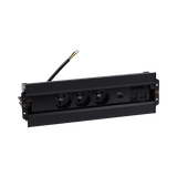 SIMON 480 TS48-630E30BK0-44 Spinner 3 gn. typ E + ładow. USB A+C i płytka dla 2 złączy RJ45 keystone