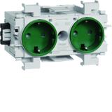 tehalit.WA Gniazdo SCHUKO 2-krotne WAGO montaż krawędziowy zielony GS20016029 HAGER