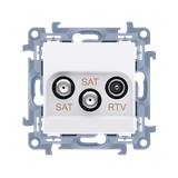 Simon 10 Gniazdo antenowe satelitarne podwójne SAT -SAT -RTV 1x wejście: 5 MHz-24 GHz biały