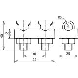 Zacisk KS, 2-częściowy M10, St/tZn