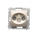 Simon 54 Gniazdo antenowe R-TV końcowe separowane tłum.1dB złoty mat