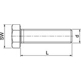 DIN 933 M10x45VA, Śruba z łbem sześciokątnym