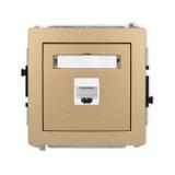 DECO Mechanizm gniazda komputerowego pojedynczego 1xRJ45, kat. 6A, 8-stykowy złoty metalik