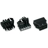 WINSTA rozgałęźnik 3-/5-torowy z obudową odciążającą naciąg czarny