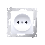Simon 54 Gniazdo bez uziemienia z przesłonami 16A z. śrub. biały