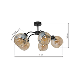 Milagro plafon Sofia Amber 5xE27 czarny MLP6598
