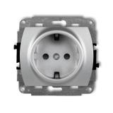 TREND Mechanizm gniazda pojedynczego z uziemieniem SCHUKO 2P+Z (przesłony torów prądowych) srebrny m