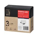 PORTO LED 10W naświetlacz bezramkowy, 800lm, IP65, 4000K, aluminium + poliwęglan