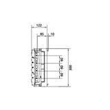 univers N Blok dla szyn zbiorczych poziomych 12/20/30x5/10mm 60mm 4-pol. 300x250mm UE21E0 HAGER