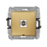 MINI Mechanizm gniazda antenowego pojedynczego typu F (SAT) niklowany, bez pola opisowego złoty