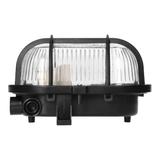 Oprawa oświetleniowa SOTOA E27 max. 15W IP54 klosz szklany osłona plastikowa czarna AD-OP-6562BE27SPP ORNO