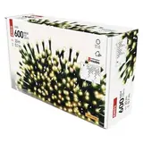 Oświetlenie świąteczne sople 600 LED 10m, ciepła biel, zielony przew., 8 programów, IP44