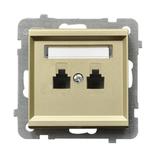 SONATA Gniazdo telefoniczne podwójne niezależne - kolor szampański złoty