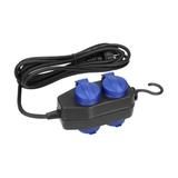 Przedłużacz warsztatowy bryzgoszczelny IP44, 4 gniazda (2+2) 2P+Z IP44, schuko, przewód gumowy, H05R