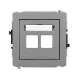 DECO Mechanizm gniazda multimedialnego podwójnego bez modułu (standard Keystone) szary mat