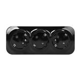 Gniazdo potrójne natynkowe ToDo 2P+Z Schuko IP20, 16A, 230V AC, 16A, 230V AC, czarny, 10 sztuk