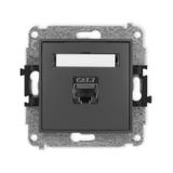 ICON Mechanizm gniazda komputerowego pojedynczego 1xRJ45, kat. 7, ekranowany, 8-stykowy grafitowy ma