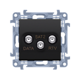 Simon 10 Gniazdo antenowe końcowe RTV-DATA-SAT 1x wejście: 5÷2400 MHz czarny