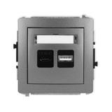DECO Ładowarka USB podwójna USB C + USB A, 20W max. grafitowy 11DCUSB-8 KARLIK