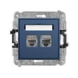 ICON Mechanizm gniazda komputerowego podwójnego 2xRJ45, kat. 7, ekranowany, 8-stykowy navy blue