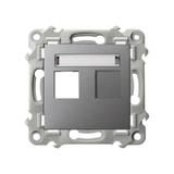 SZAFIR Obudowa gniazda pojedynczego typu Keystone prosta - kolor szary mat