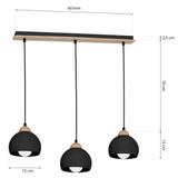 Milagro lampa wisząca Dama Black 3xE27 MLP6550