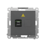 Simon 55 Gniazdo światłowodowe / optyczne pojedyncze SC/APC Grafitowy mat