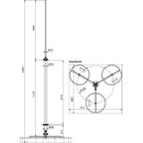 Iglica odgromowa 30 na rurze izolacyjnej ze statywem, zestaw I do HVI light, wys. 2300 mm