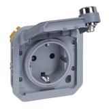 NOWE PLEXO - GN. SCHUKO 2P+Z NA KLUCZ ZACISKI AUTO MECHANIZM 16A-250V SZARE 069574L LEGRAND