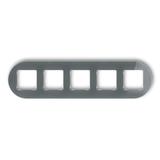 ICON Ramka uniwersalna pięciokrotna okrągła - efekt szkła (ramka: grafitowa; spód: biały) grafitowy