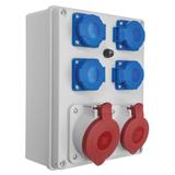 Rozdzielnia R-BOX 240, 1 x 32A / 5p, 1 x 16A / 5p, 4 x 230 V,