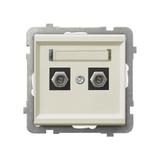 SONATA Gniazdo antenowe typu F podwójne - kolor ecru