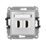 ICON Gniazdo podwójne HDMI 2.0, 4K srebrny metalik 7IHDMI-4 KARLIK