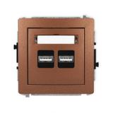 DECO Mechanizm ładowarki USB podwójnej 2xUSB A, 15,5W max., 5V, 3.1A brązowy metalik