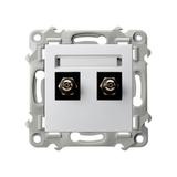 SZAFIR Gniazdo ekwipotencjalne podwójne - kolor biały