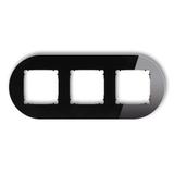 ICON Ramka uniwersalna potrójna okrągła - efekt szkła (ramka: czarna; spód: czarny) czarny