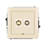 DECO Mechanizm gniazda głośnikowego pojedynczego, bez pola opisowego (typu banan - czerwony i czarny