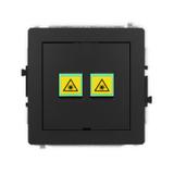 DECO Mechanizm gniazda światłowodowego/optycznego podwójnego, bez pola opisowego czarny mat