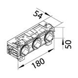 tehalit.WA Gniazdo SCHUKO 3-krotne połączenie WAGO montaż krawędziowy zielony GS30016029 HAGER