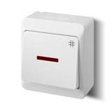 WYŁĄCZNIK HERMES KRZYŻOWY PODŚWIETLANY – KLAWISZ BIAŁY