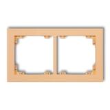 DECO Ramka uniwerstalna podwójna z tworzywa DECO Pastel Matt brzoskwiniowy