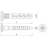 Kołek wbijany FX-N-K nylonowy szybkiego montażu z kołnierzem 6x40 mm 100szt. R-FX-N-06K040 RAWLPLUG