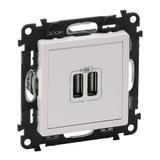 Valena Life Ładowarka Z Gniazdem 2Xusb Biała 753112 LEGRAND