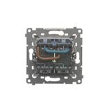 Simon 54 Łącznik dwubiegunowy podwójny 16A z. śrub. srebrny mat