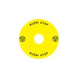 Ex9P1 H S9RS Naklejka wyłącznika awaryjnego do Ex9P1 H średnica 90mm samoprzylepna żółta RS 106818