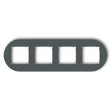 MINI Ramka uniwersalna poczwórna okrągła z tworzywa grafitowy mat